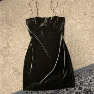 Mini Olive Velvet Dress